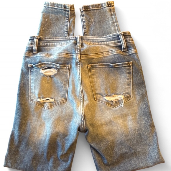 Flying Monkey High Rise Skinny Jeans Women’s 28 Distressed Light Wash Stretch - Picture 4 of 5